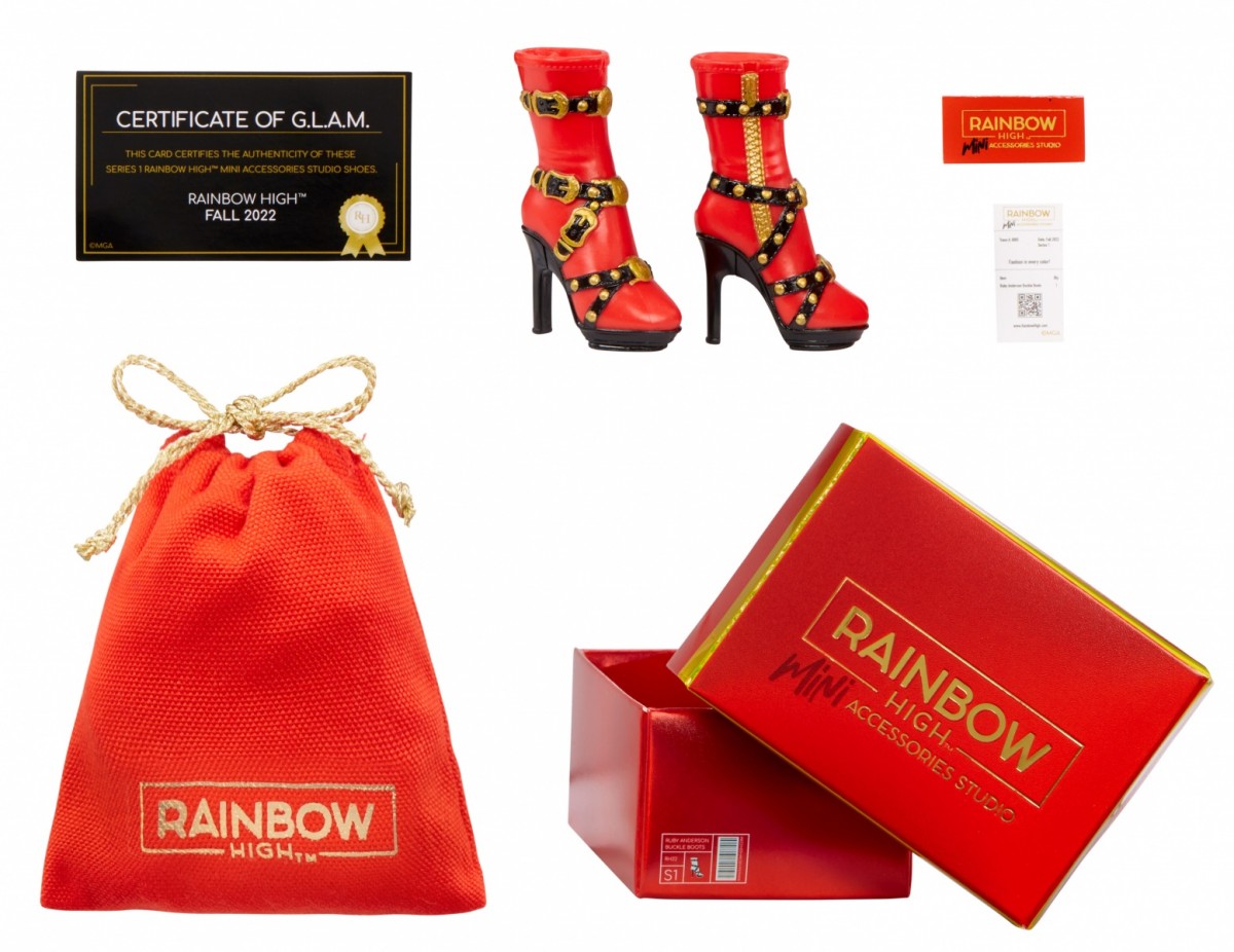 Lelių aksesuarai paslaptingose dežėse rainbow high accessories studio series