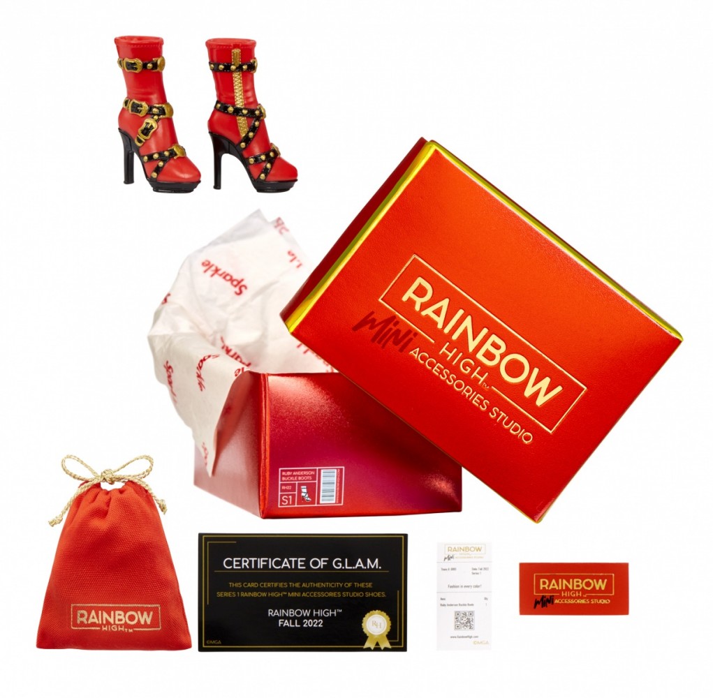Lelių aksesuarai paslaptingose dežėse rainbow high accessories studio series