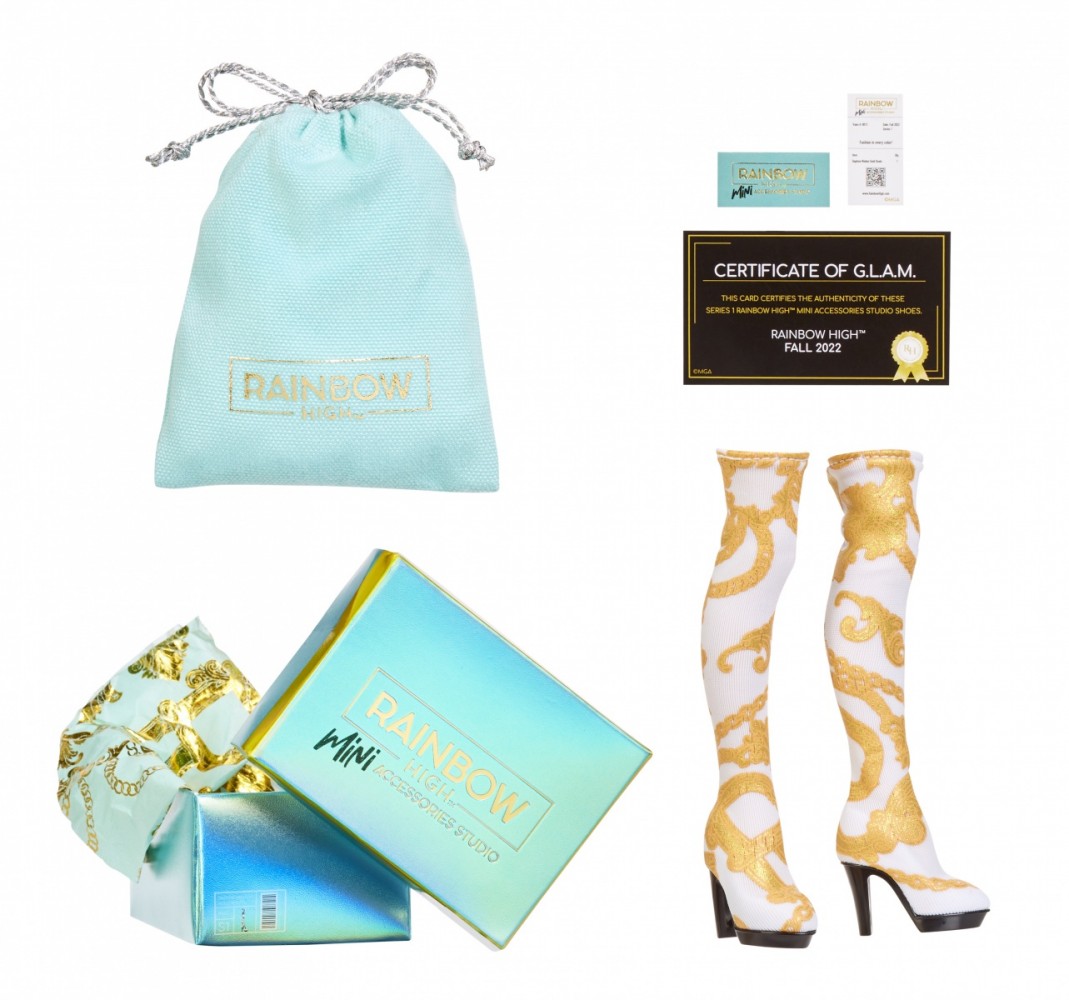 Lelių aksesuarai paslaptingose dežėse rainbow high accessories studio series