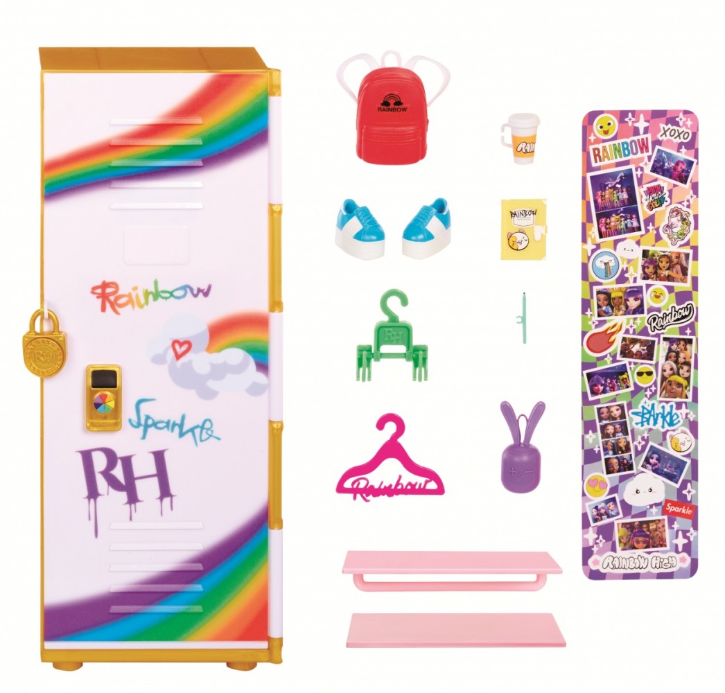 Lėlės spinta su priedais rainbow high