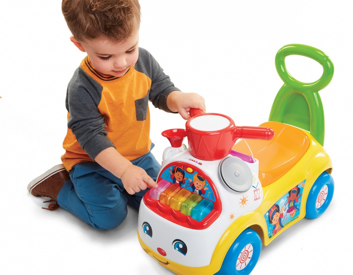 Fisher price muzikinis vaikiškas stumdukas, geltonas