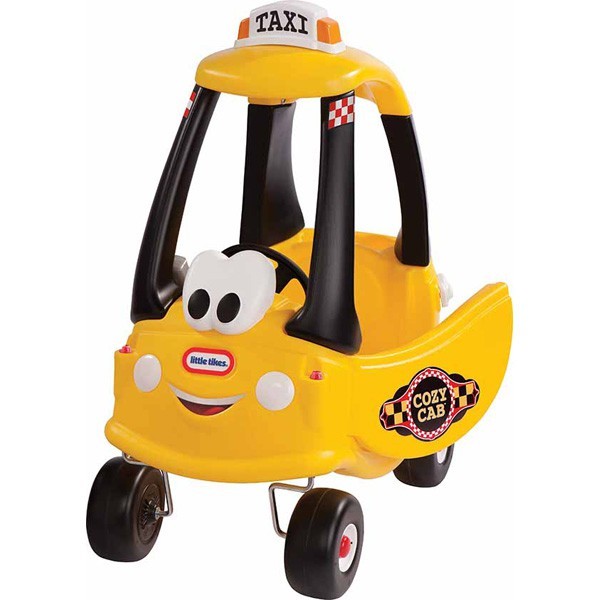 Geltonas vaikų taksi automobilis