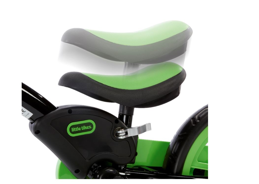 Žalias balansinis dviratis su pedalais