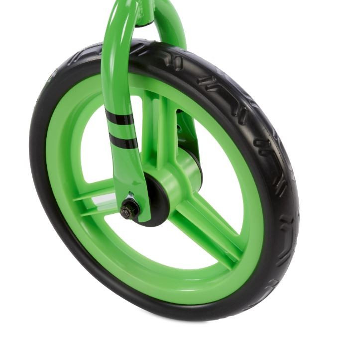 Žalias balansinis dviratis su pedalais