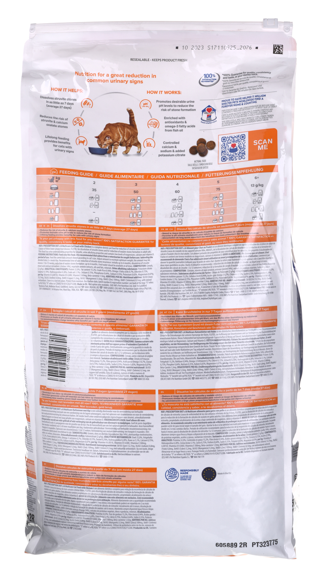 Hill's prescription diet feline c/d urinary care suaugusioms katėms su vištiena, 8 kg