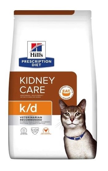 Hills prescription katėms sergančioms lėtiniu inkstų nepakankamumu su vištiena, 3 kg