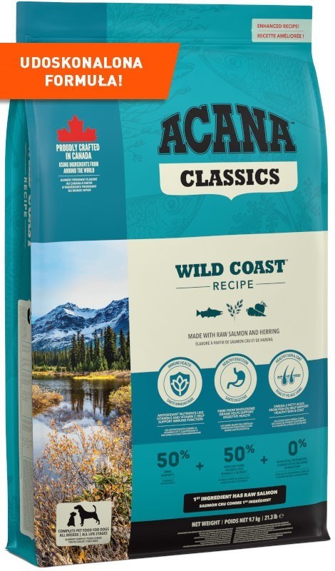 Acana wild coast dog visų veislių šunims, 9.7 kg