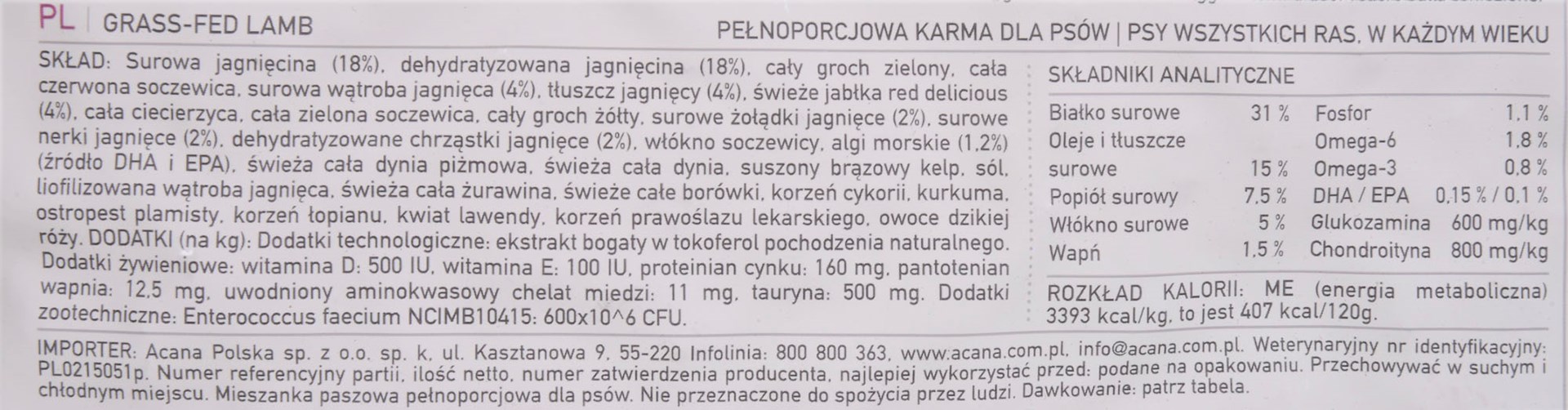 Sausas maistas šunims acana grass-fed lamb, 6 kg