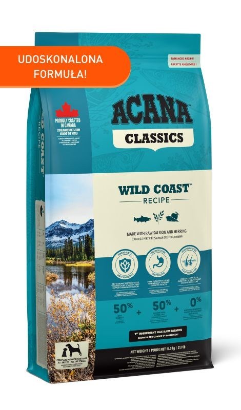 Acana classics wild coast visų veislių šunims, 14,5 kg