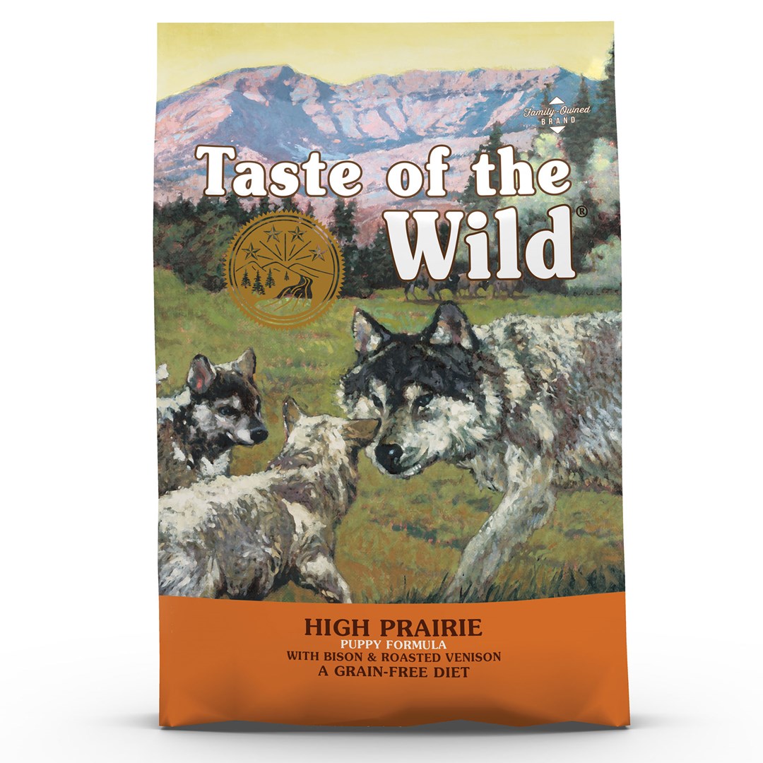 Taste of the wild high prairie puppy sausas begrūdis šunų maistas su bizoniena ir elniena mažiems šuniukams, 2 kg