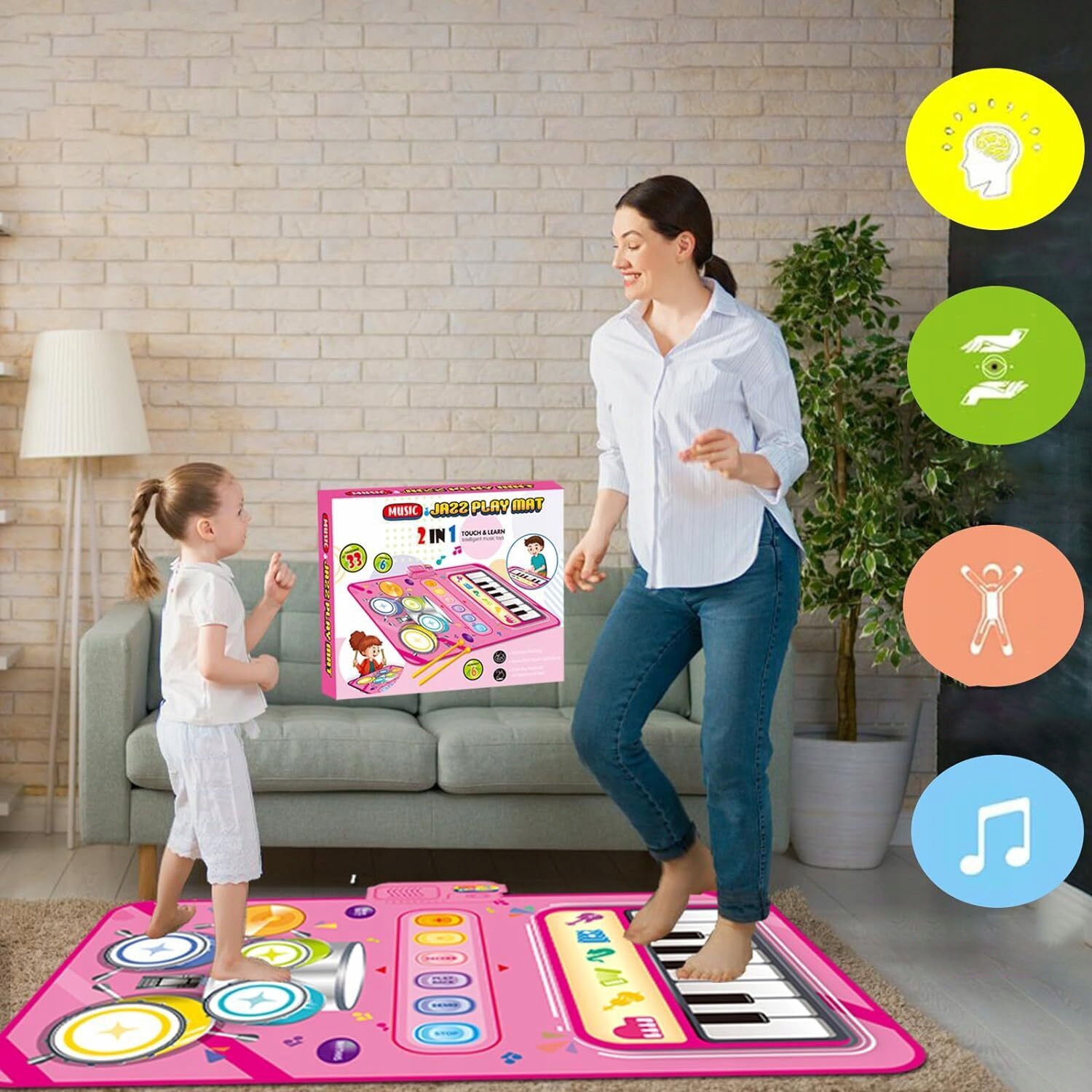 Edukacinis šokių muzikinis  kilimėlis ,interaktyvus   80x50cm fortepijonas