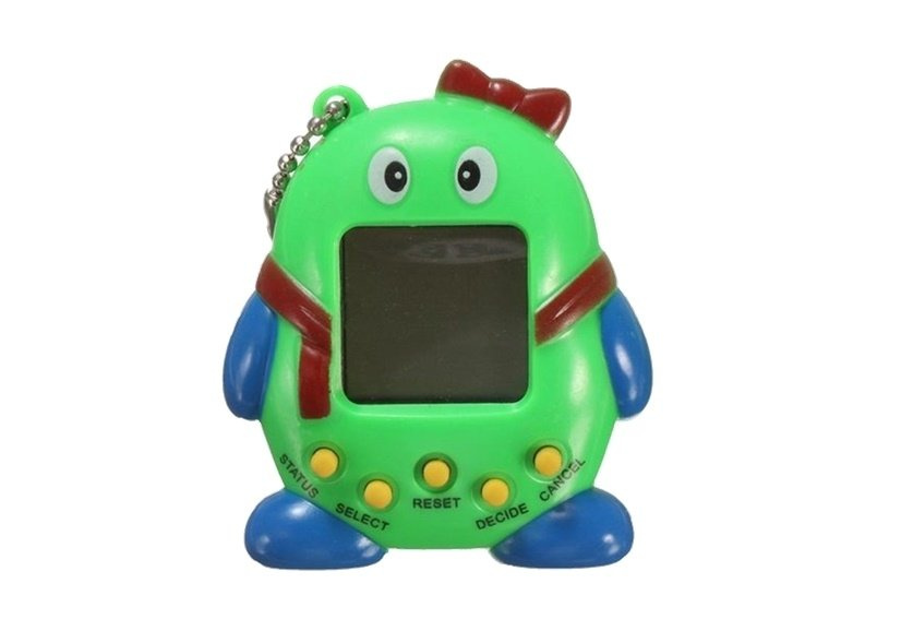 Interaktyvus žaislas tamagotchi su žaliu kaspinu