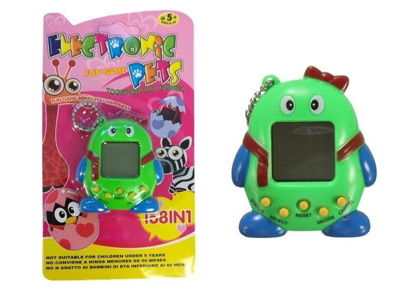 Interaktyvus žaislas tamagotchi su žaliu kaspinu