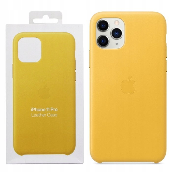 Apple Leather Case, skirtas iPhone 11 Pro, geltonas, Apple iPhone 11 Pro
