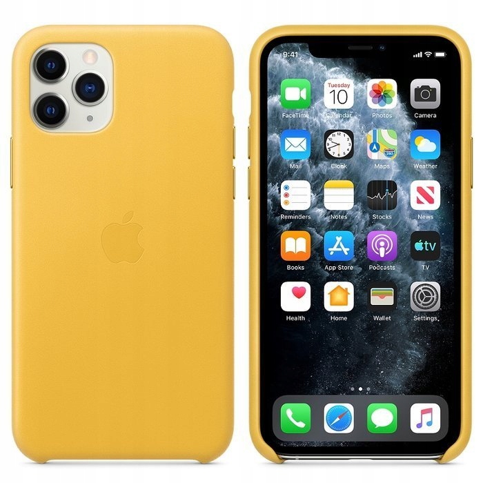 Apple Leather Case, skirtas iPhone 11 Pro, geltonas, Apple iPhone 11 Pro
