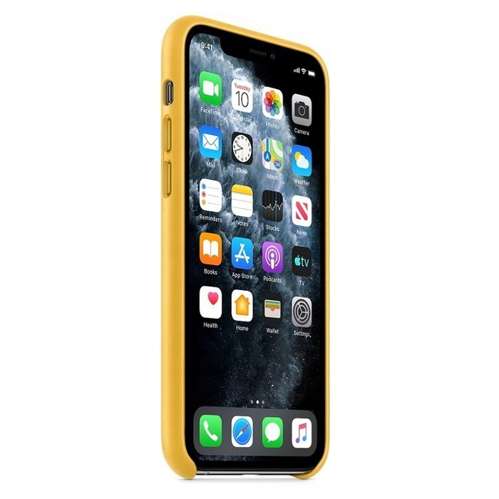 Apple Leather Case, skirtas iPhone 11 Pro, geltonas, Apple iPhone 11 Pro