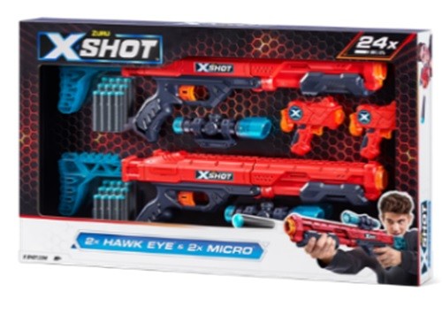 Žaislinių šautuvų x-shot excel su priedais rinkinys zuru, 36278, 30 d.