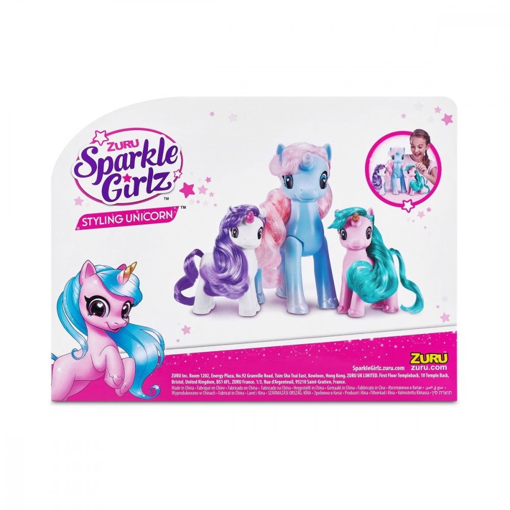 Žaislinių vienaragių rinkinys sparkle girlz zuru, 100373, 3 d.