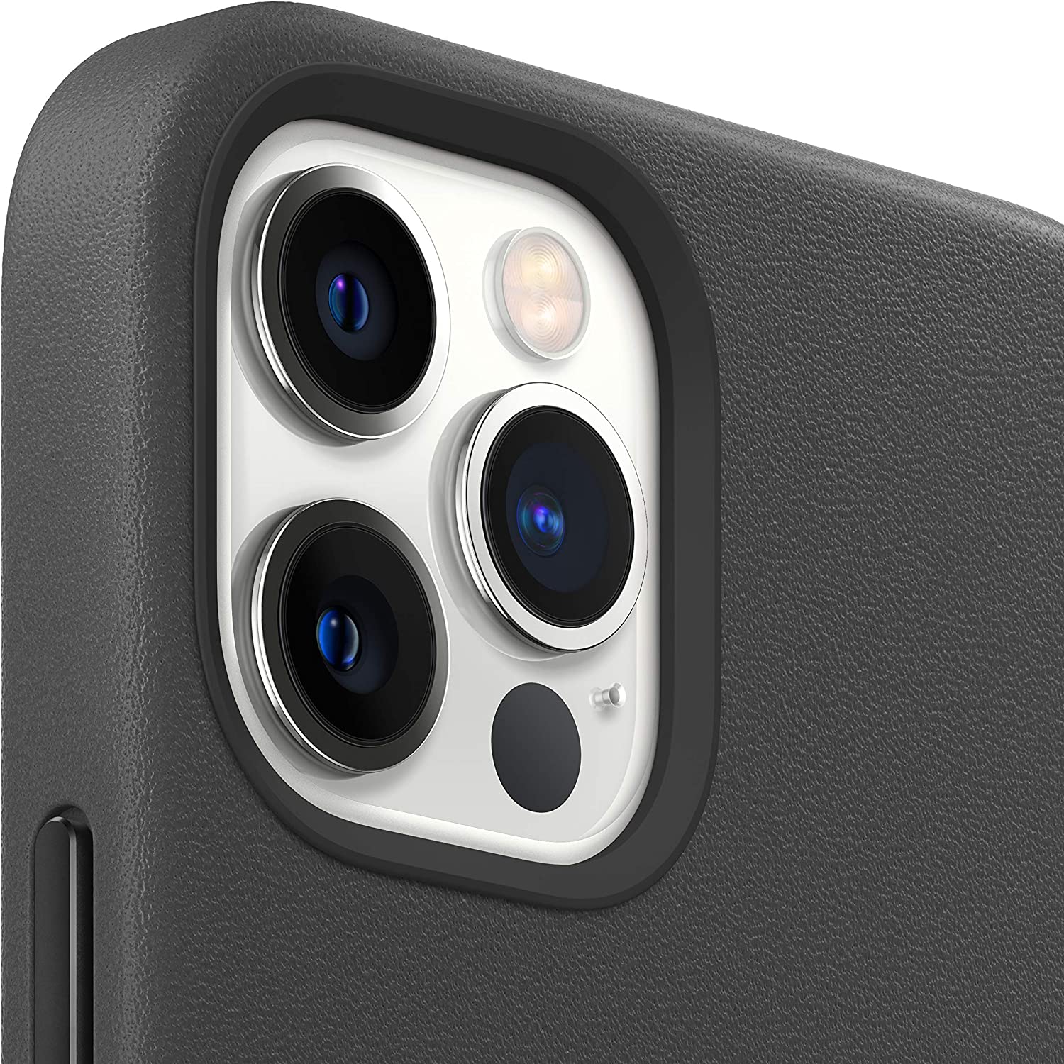 Apple dėklas skirtas iphone 12 pro max leather case with magsafe, black, apple iphone 12 pro max