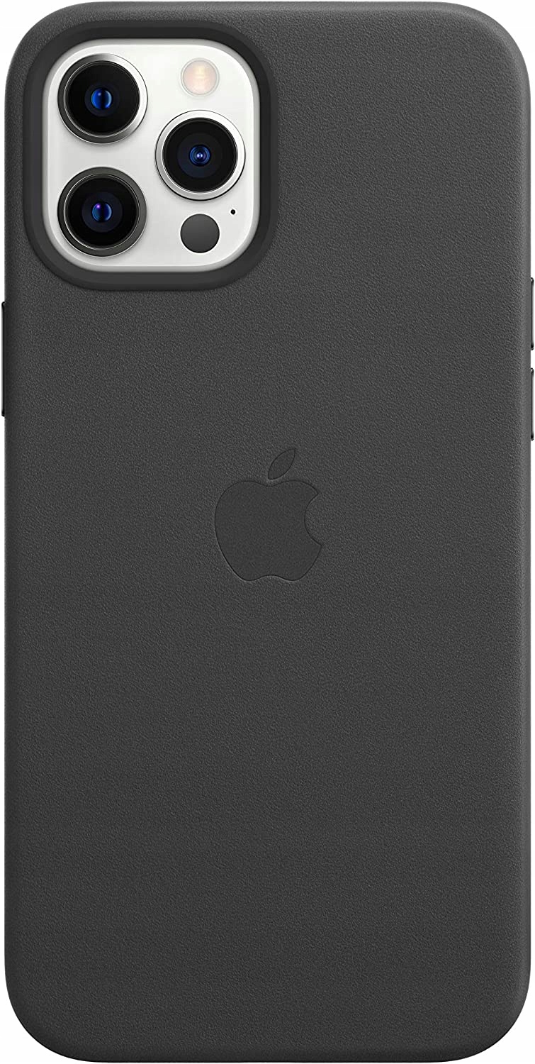 Apple dėklas skirtas iphone 12 pro max leather case with magsafe, black, apple iphone 12 pro max