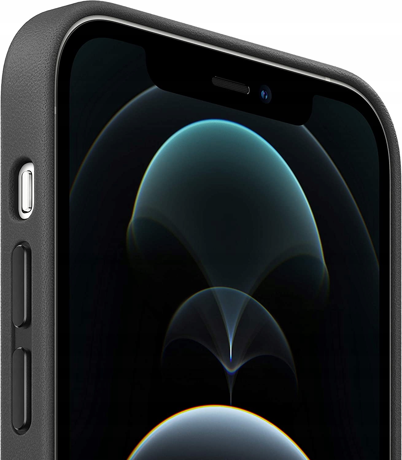Apple dėklas skirtas iphone 12 pro max leather case with magsafe, black, apple iphone 12 pro max