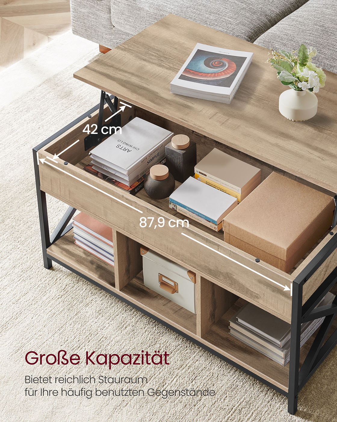 Kavos staliukas transformeris 50 x 100 x (46,5-62) cm