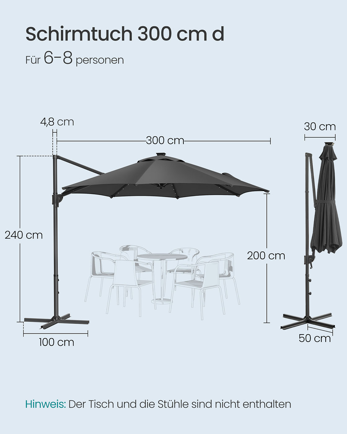 Lauko skėtis 300 cm
