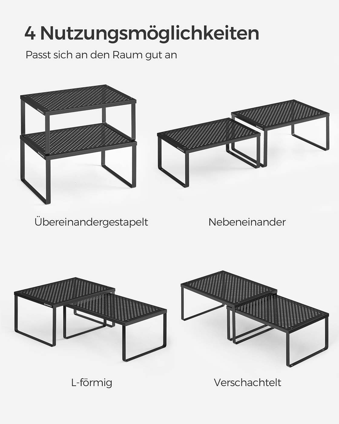 Prieskonių lentynėlė juoda 4 vnt.