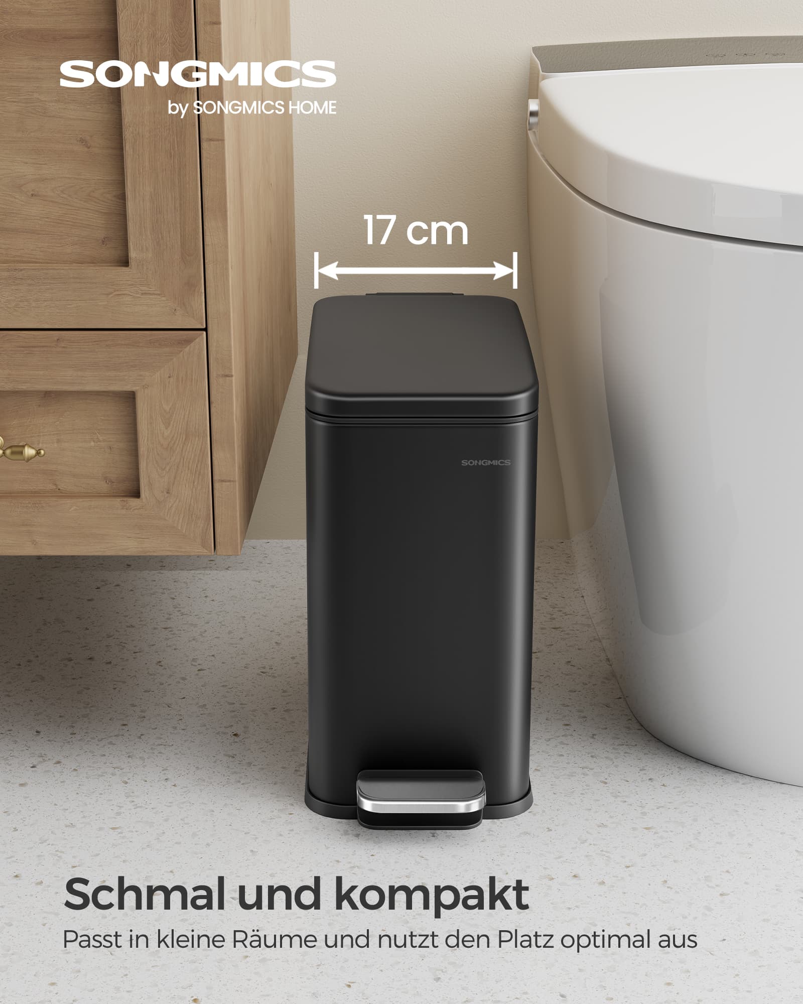 Šiukšliadėžė 10 l, juoda, plieninis korpusas 2