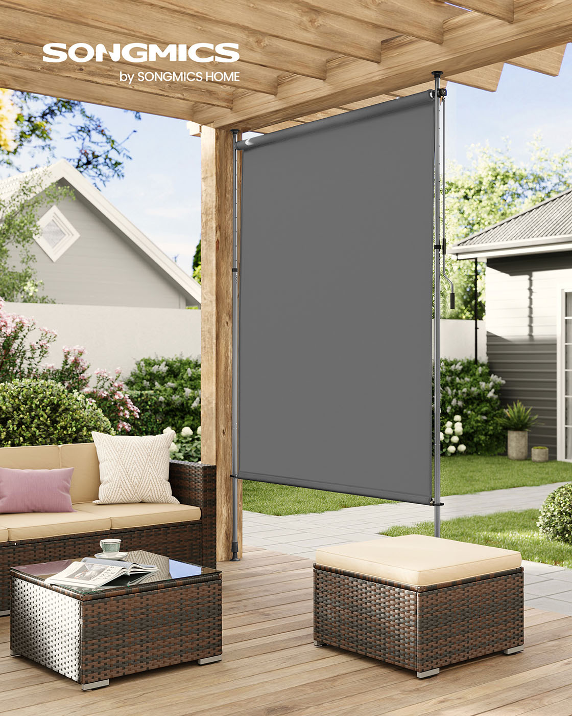 Vertikali markizė 200 × (220-300) cm antracito pilka