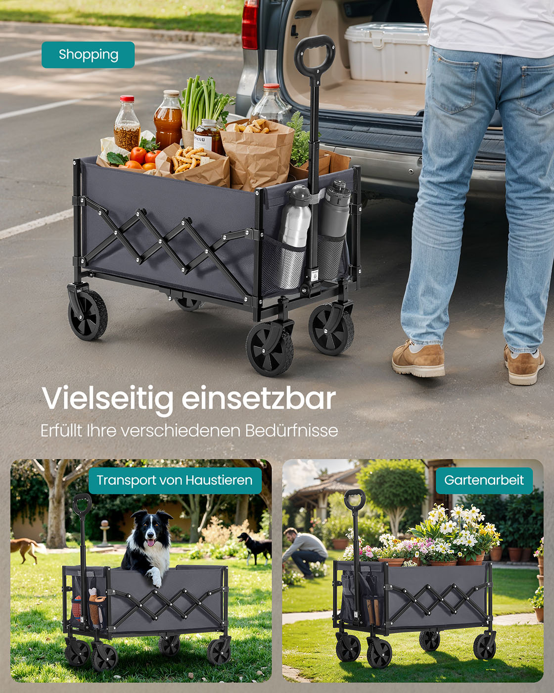 Vežimėlis pilkas