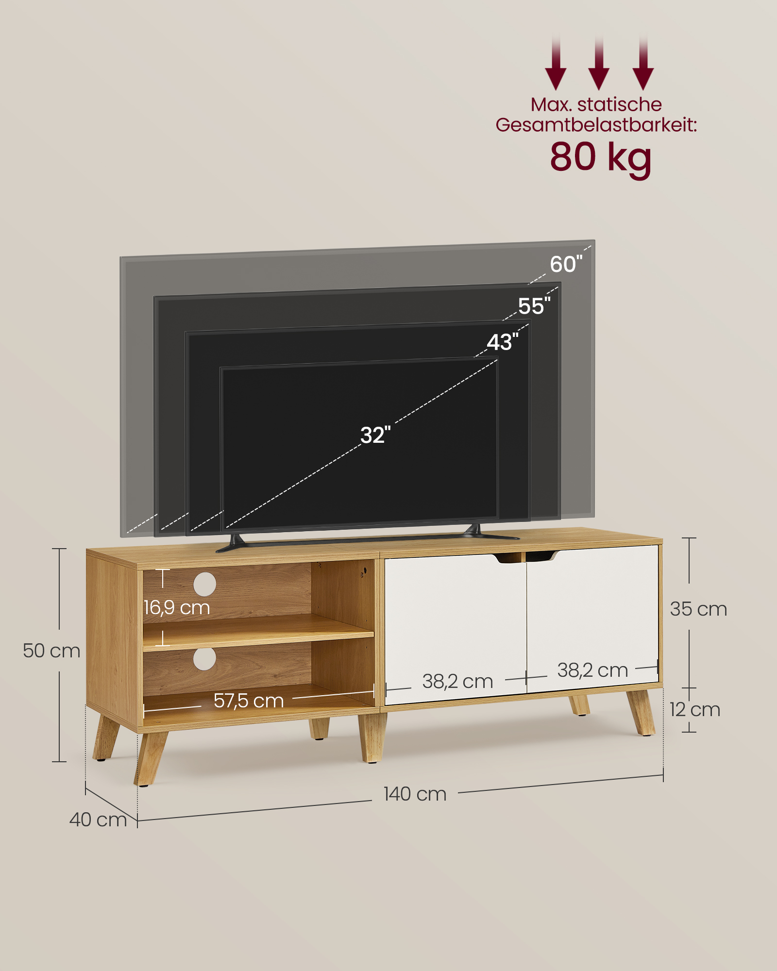 Tv staliukas 140 cm 3