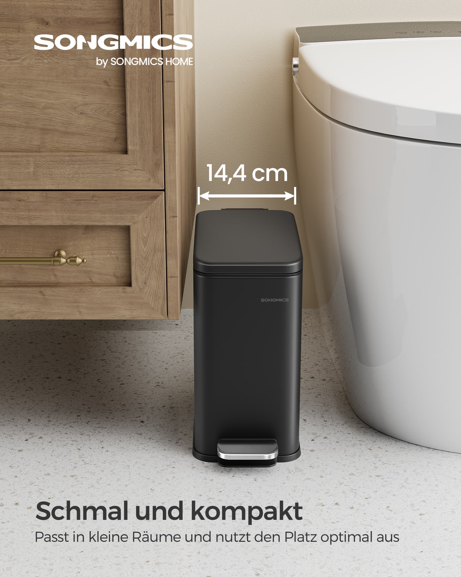 Šiukšliadėžė su dangčiu 5 l 2