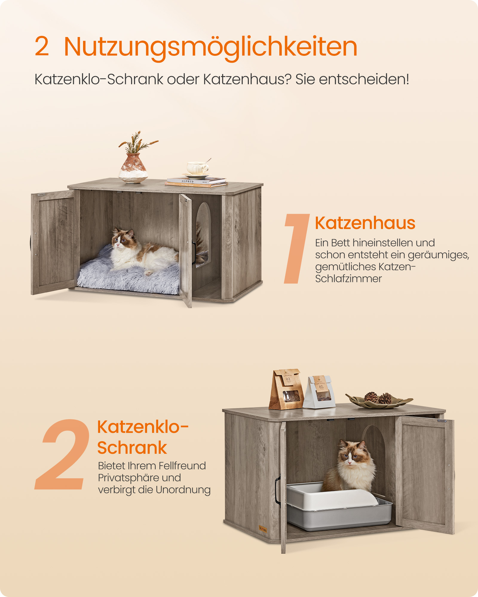 Kačių namelis su dvigubomis durimis ir rankenomis 2