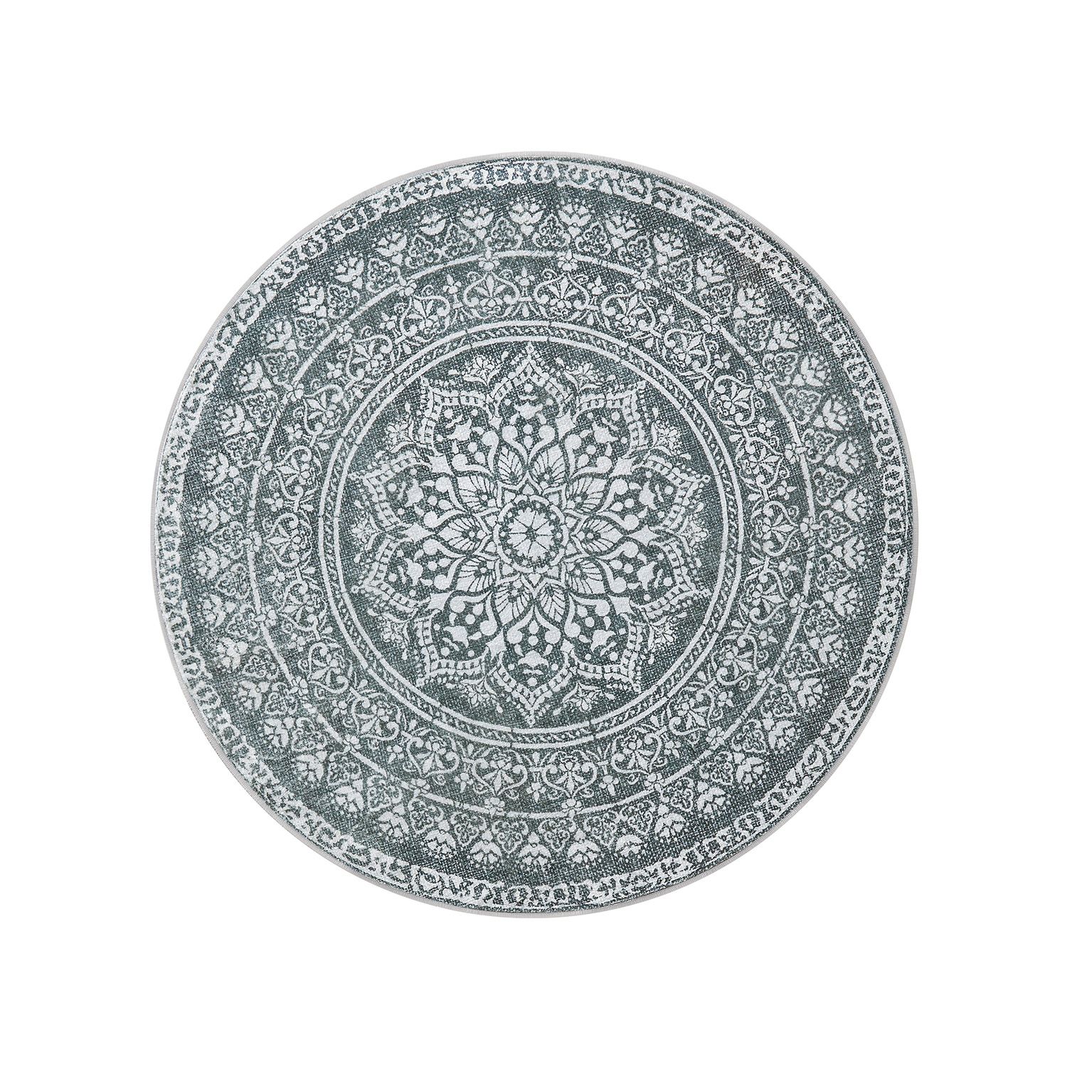 Apvalus kilimas 160 cm Boho stilius antracitas