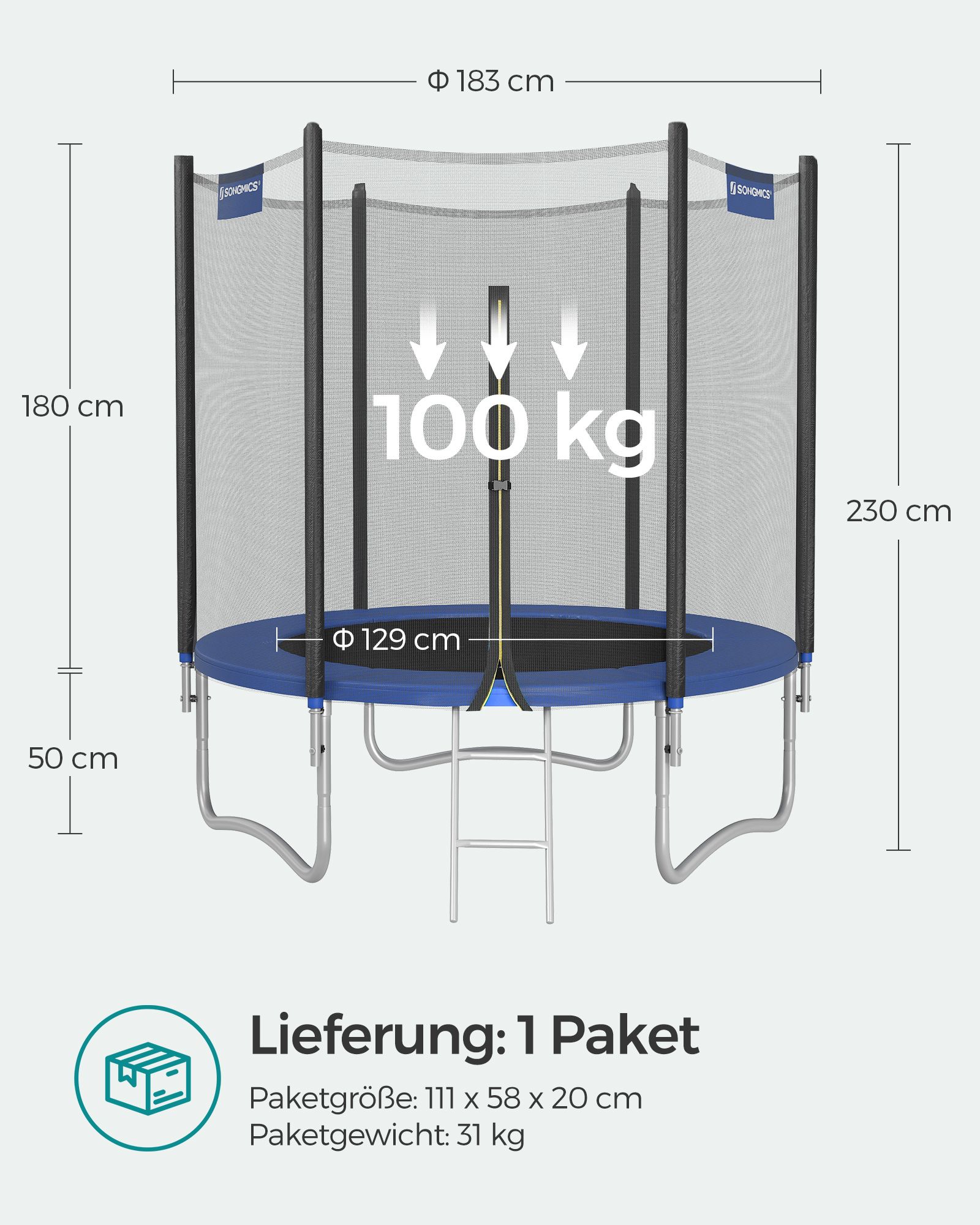 Batutas 183 cm su tinklu