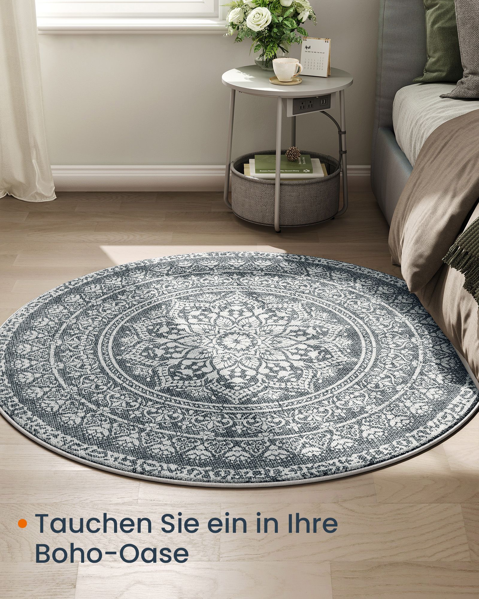 Apvalus kilimas 120 cm Boho stilius