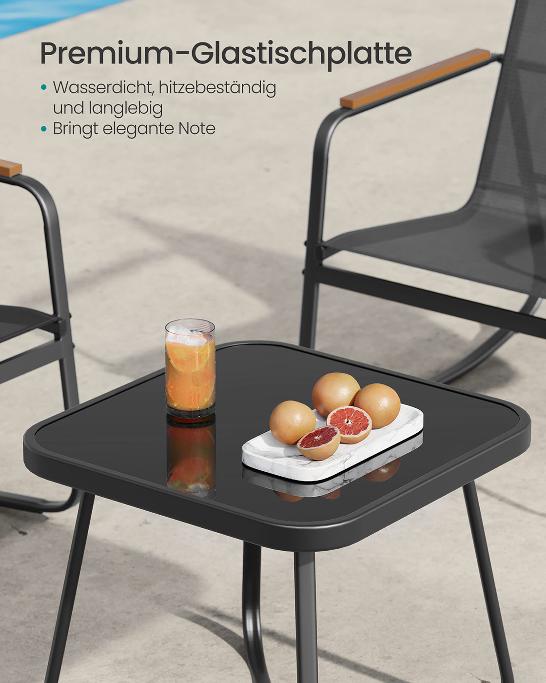 Lauko baldų komplektas juodas