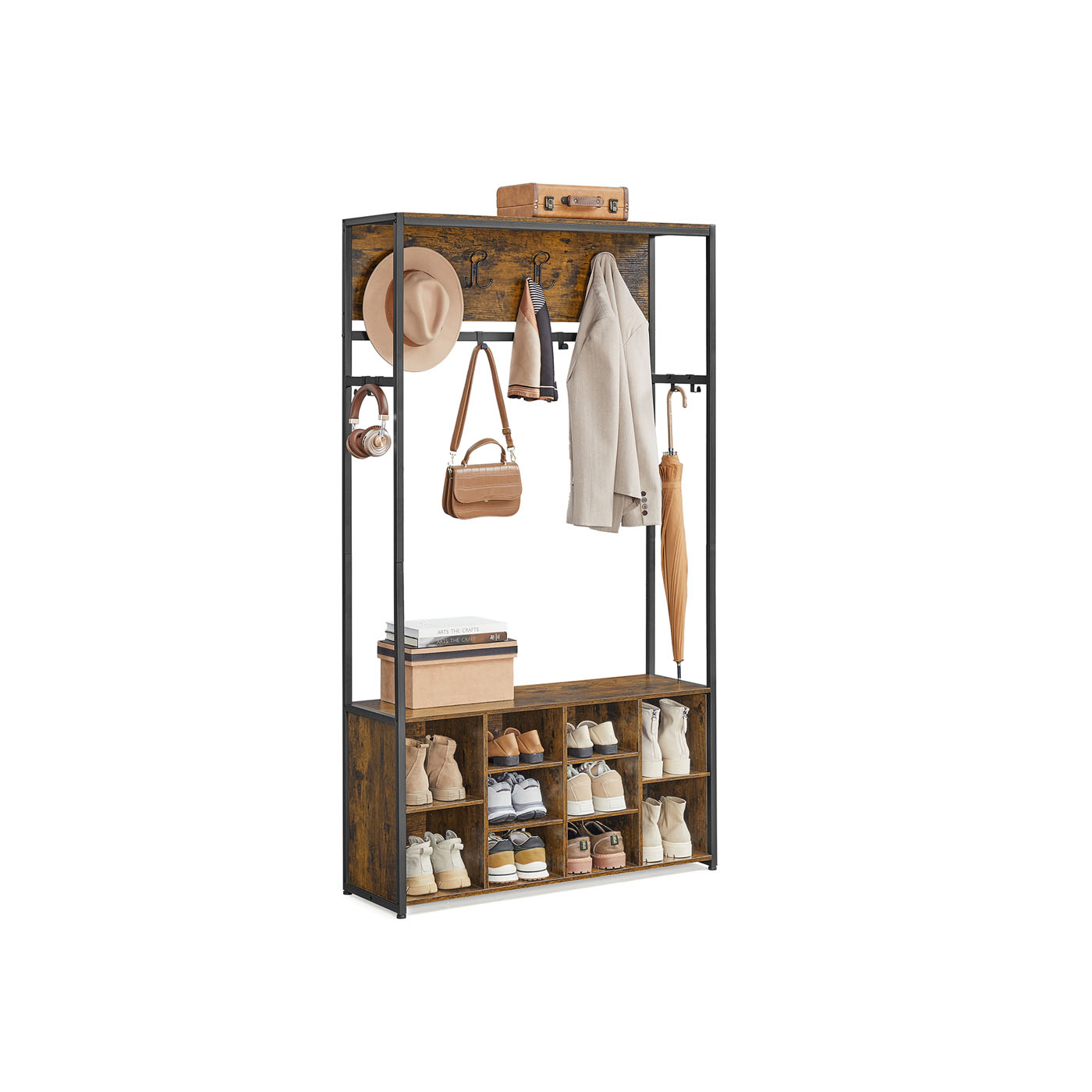 Drabužių kabykla su batų lentynomis 32x100x180 cm