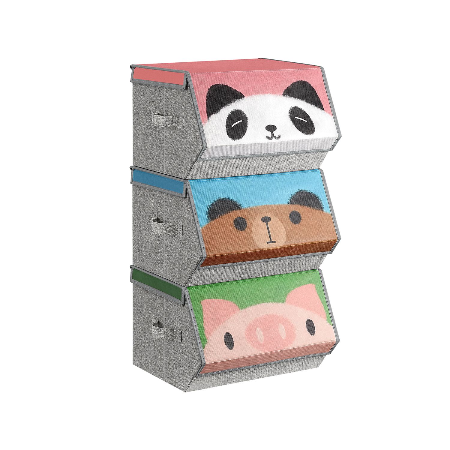 Dėžės 3 vnt. rinkinys su panda, meškos ir kiaulės motyvais