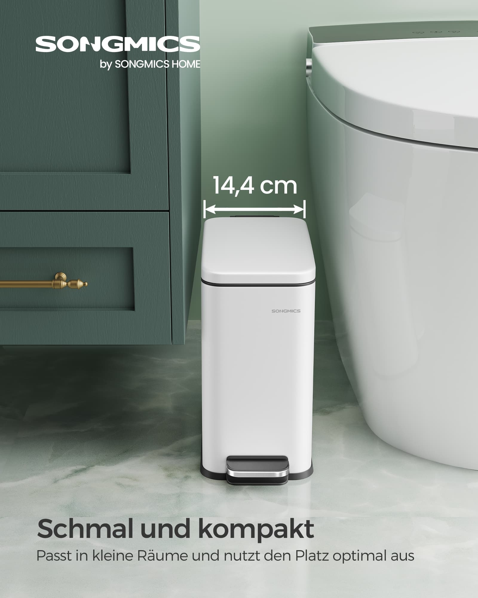 Kosmetinių atliekų dėžė su dangčiu, 5 l, balta