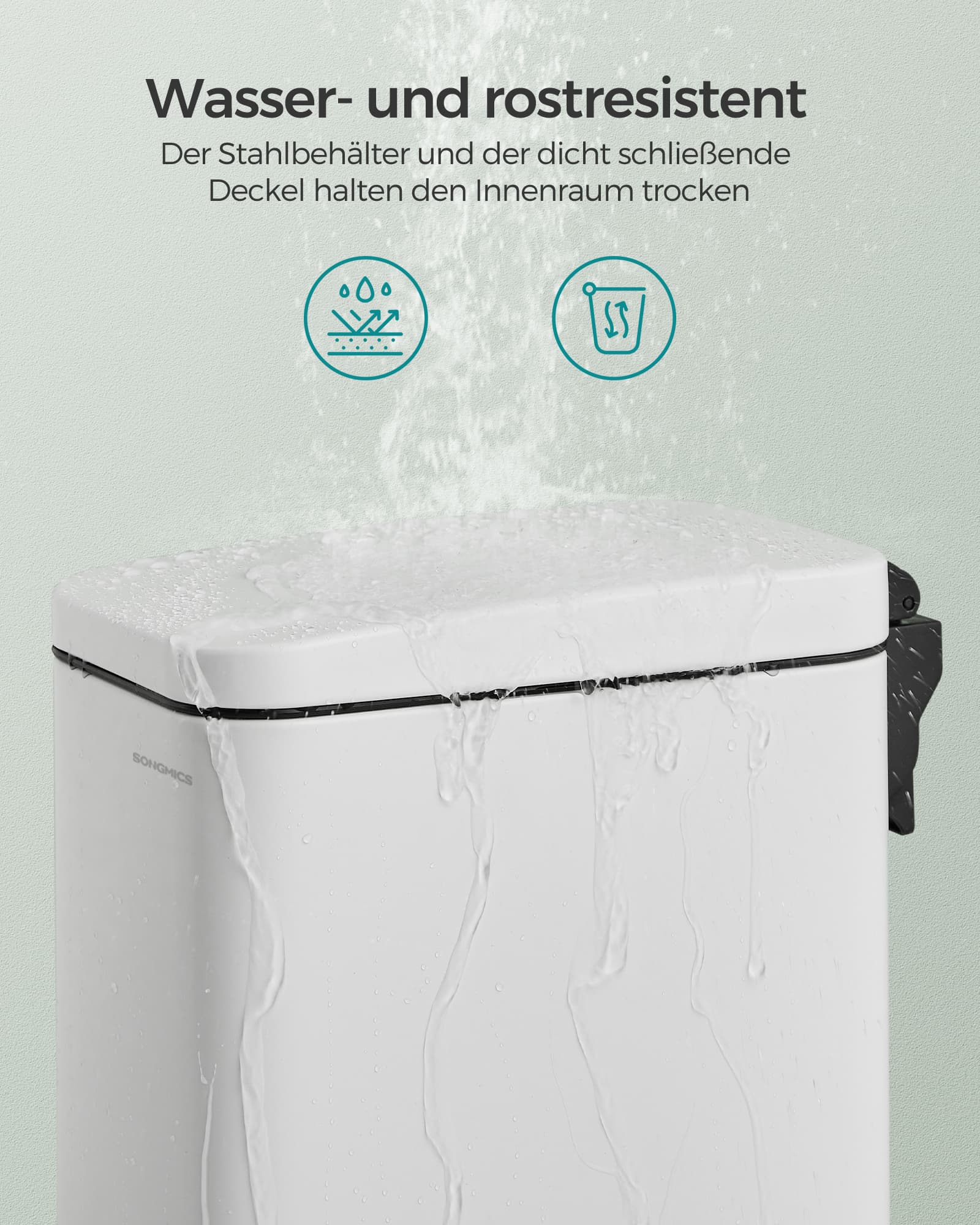 Kosmetinių atliekų dėžė su dangčiu, 5 l, balta
