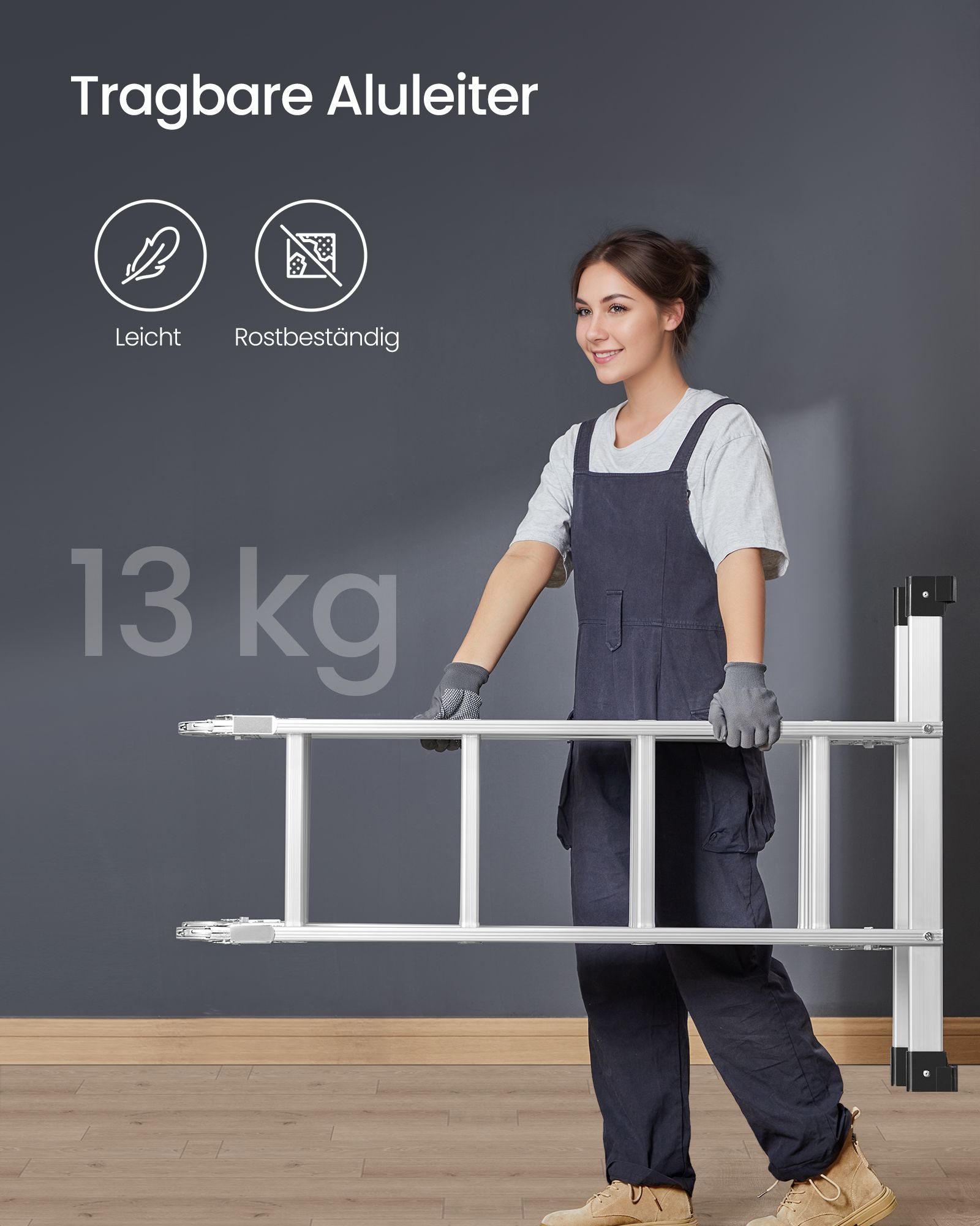 Aliuminės kopėčios 16 pakopų 430 cm 3