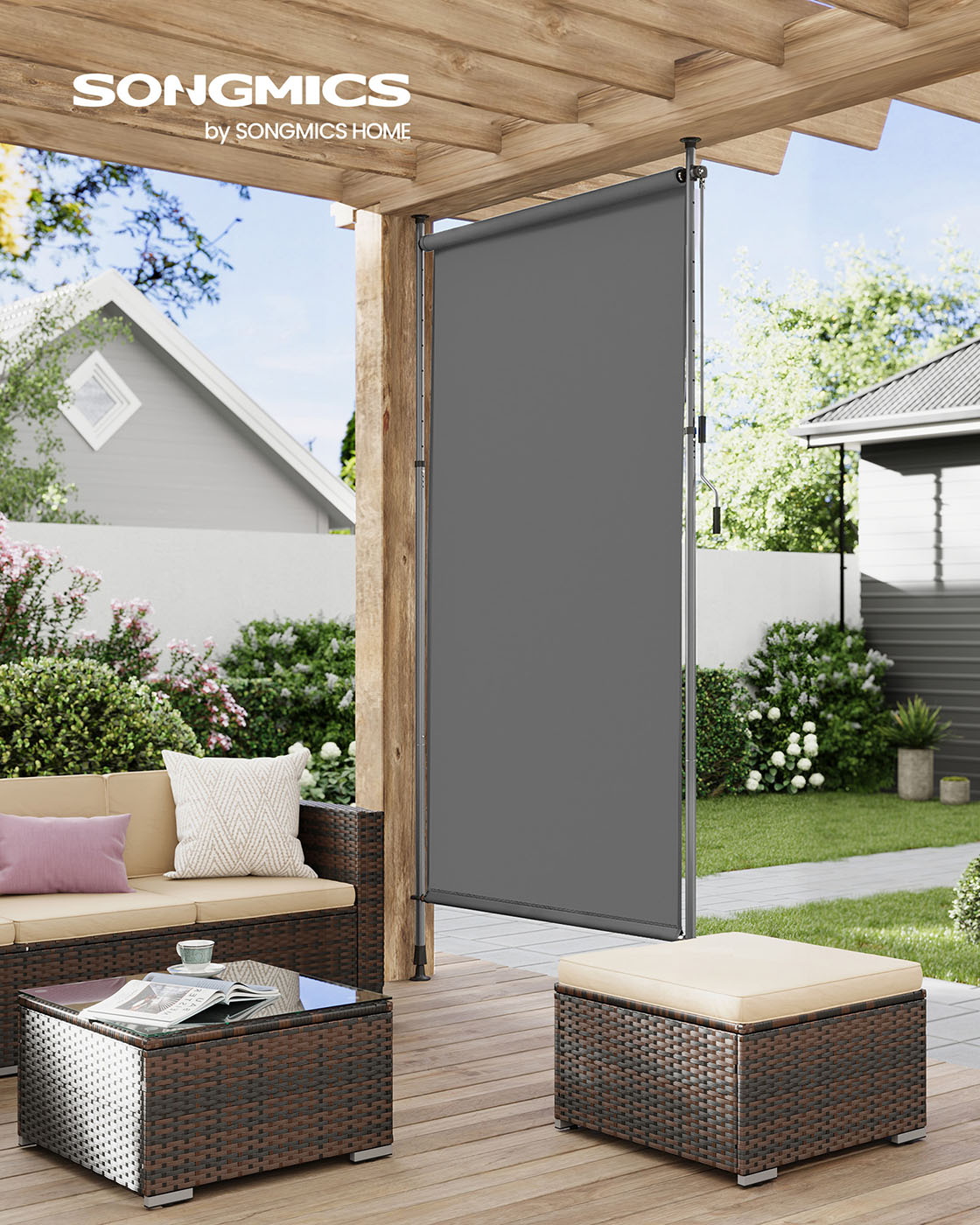 Vertikali markizė 150 x (220-300) cm antracito spalvos