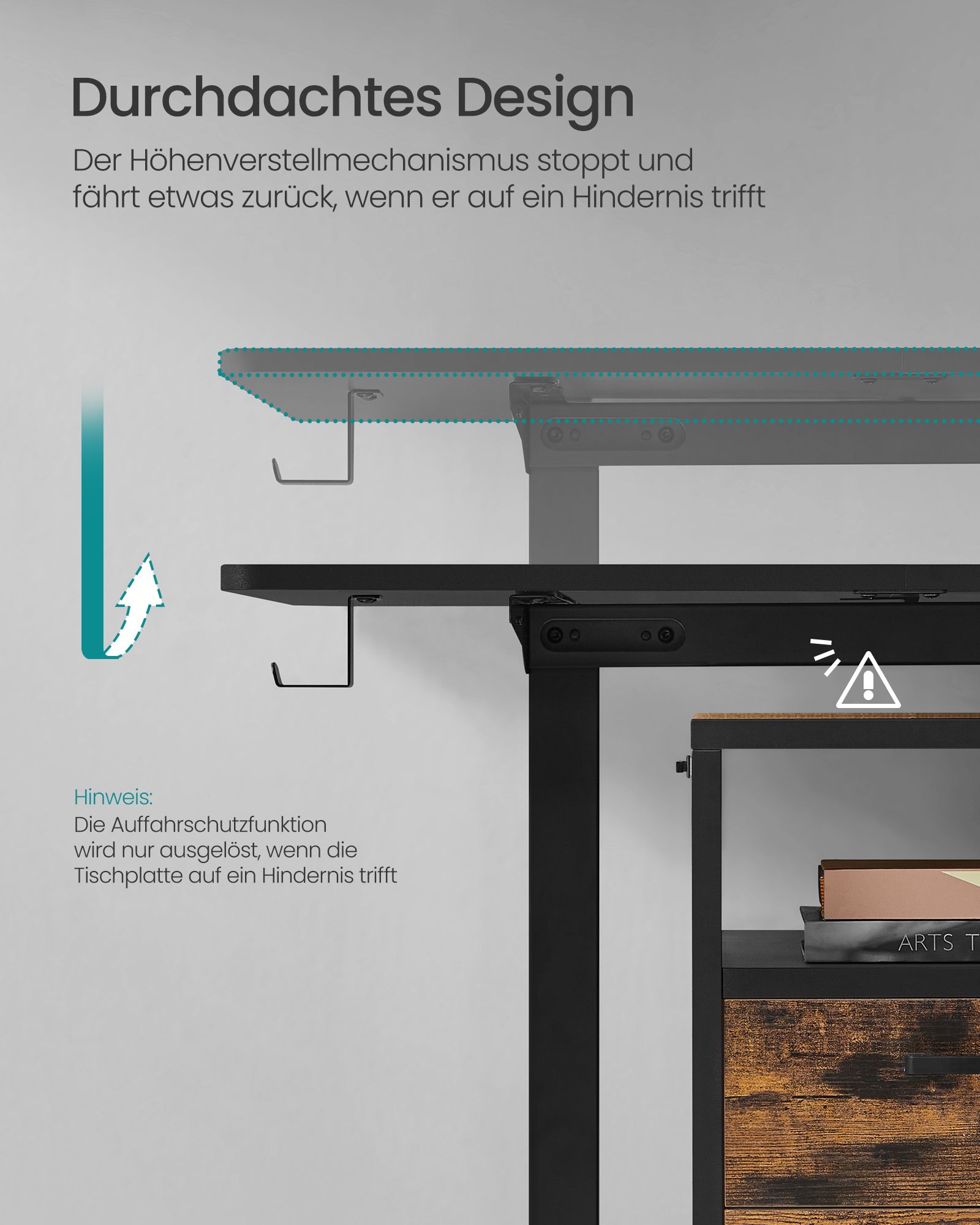 Elektrisks regulējama augstuma rakstāmgalds 60 x 140 cm