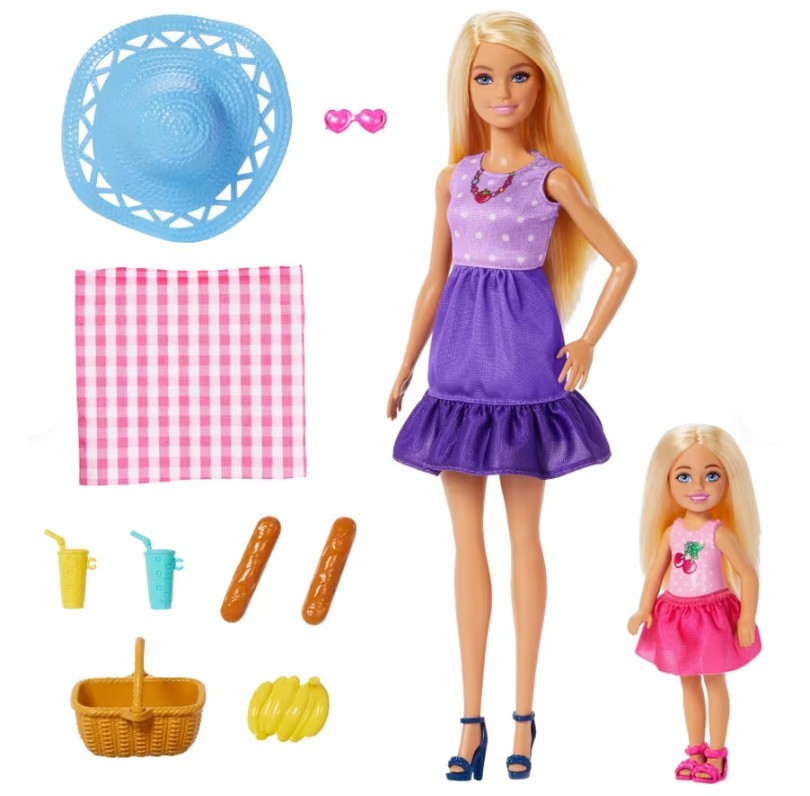 Barbie ir chelsea lėlių pikniko rinkinys