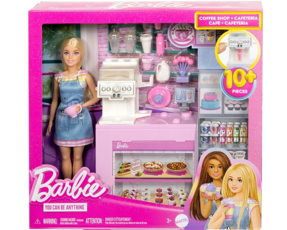 Barbė baristės rinkinys su kavine