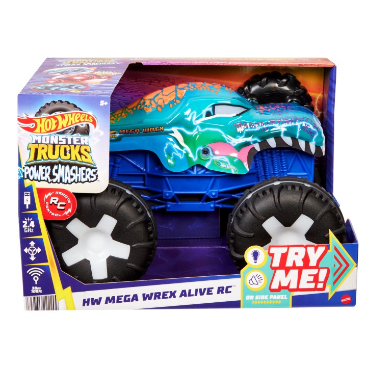 Radijo bangomis valdomos mašina mattel hot wheels rc monster truck mega-wrex jbd90