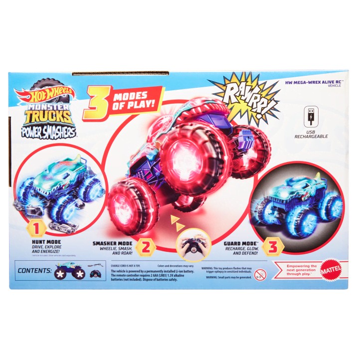 Radijo bangomis valdomos mašina mattel hot wheels rc monster truck mega-wrex jbd90