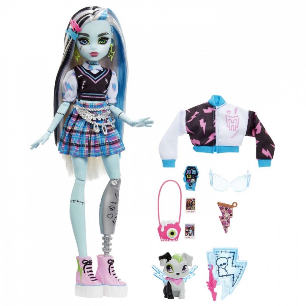 Lėlė su aksesuarų rinkiniu monster high core frankie